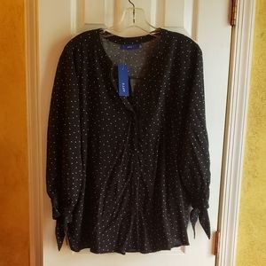 Apt.9 Polka dots black white top